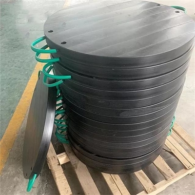 Czarna okrągła płyta HDPE Jack Plastikowa podkładka podporowa do żurawi samojezdnych